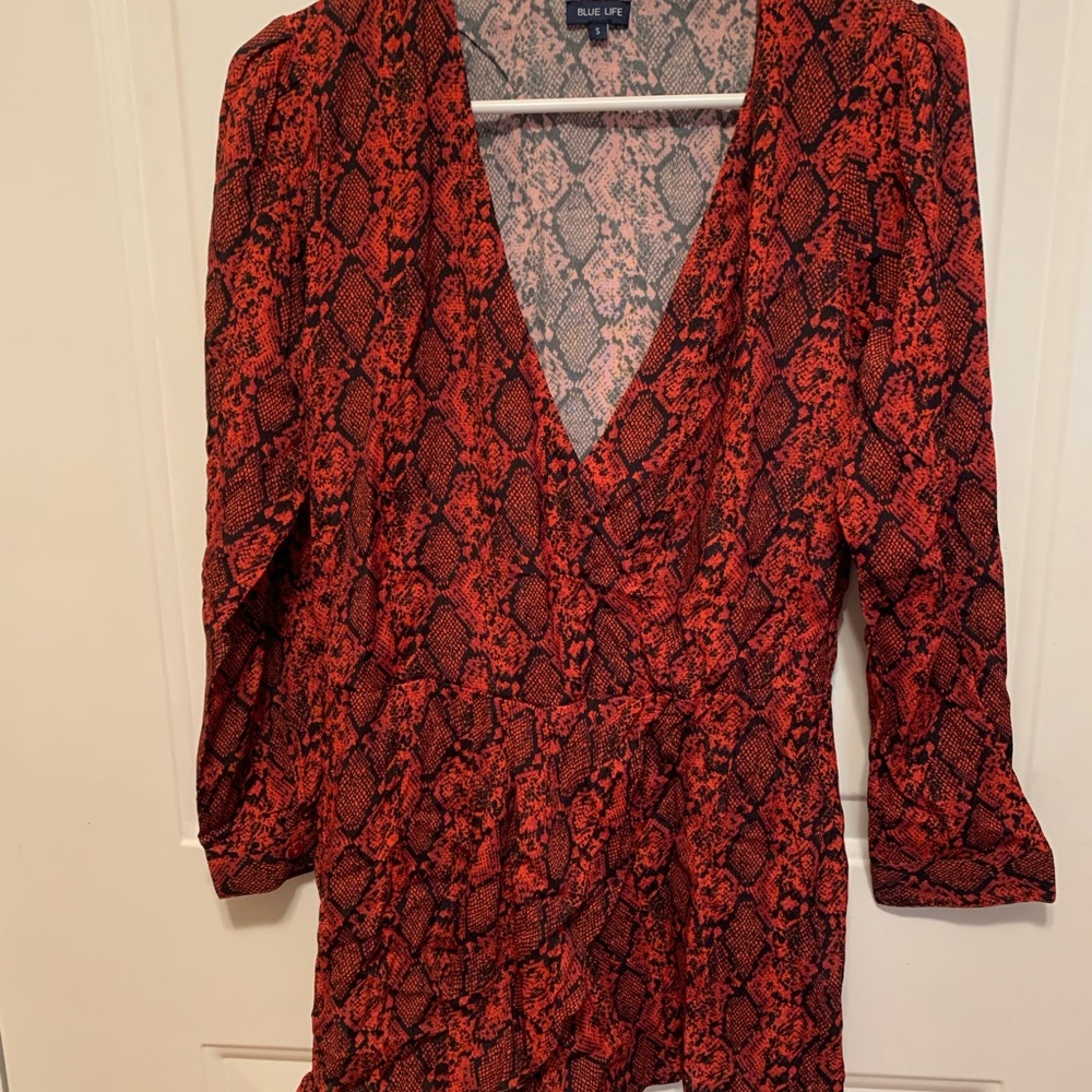 Blue life romper snakeskin